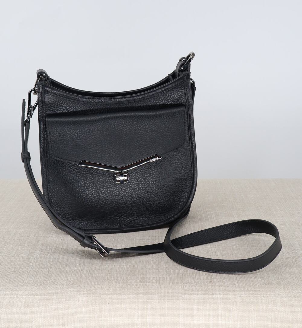 Botkier Valentina Small Hobo Black Pebbled Leather Crossbody